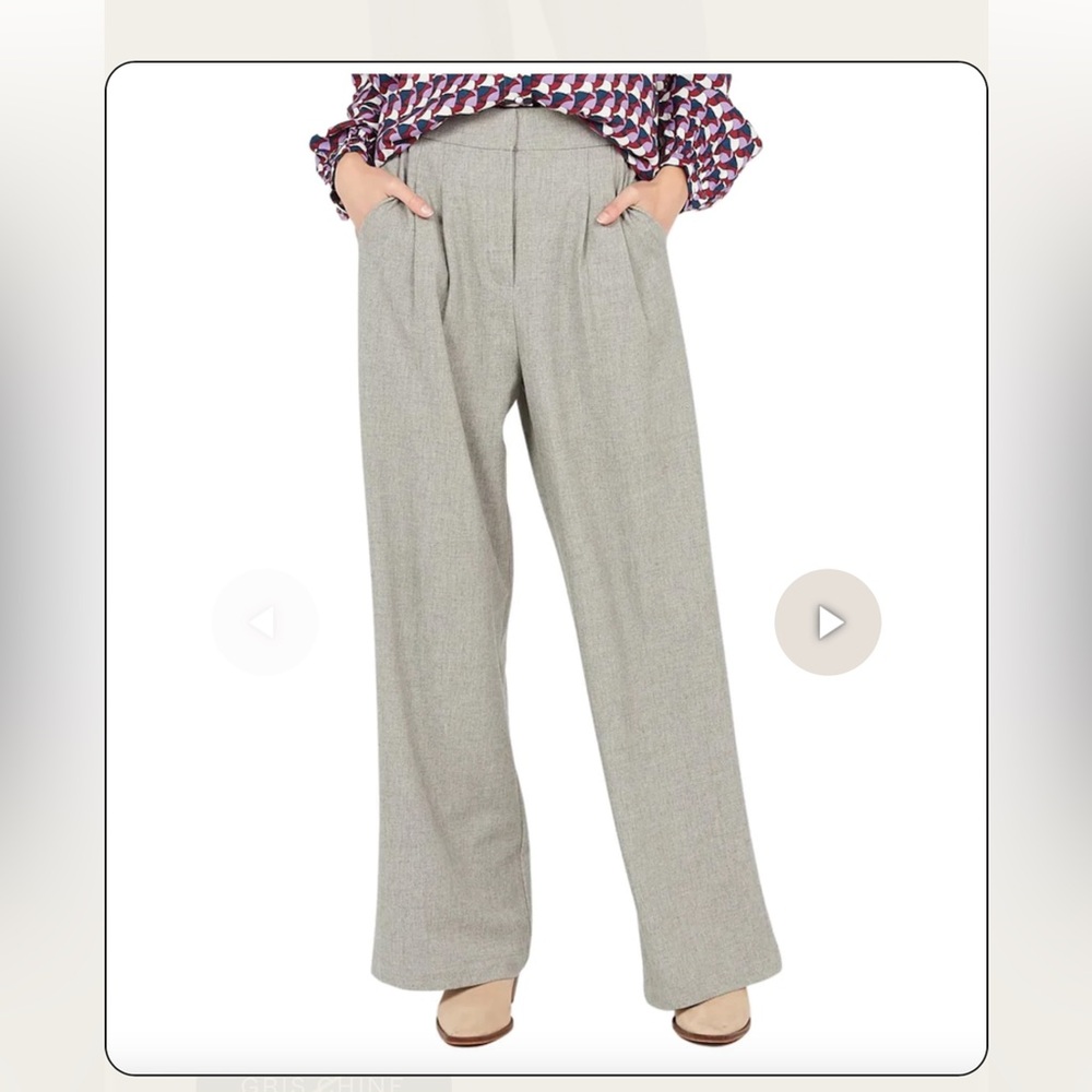 Suncoo Paris Light Grey High-Waisted Pants